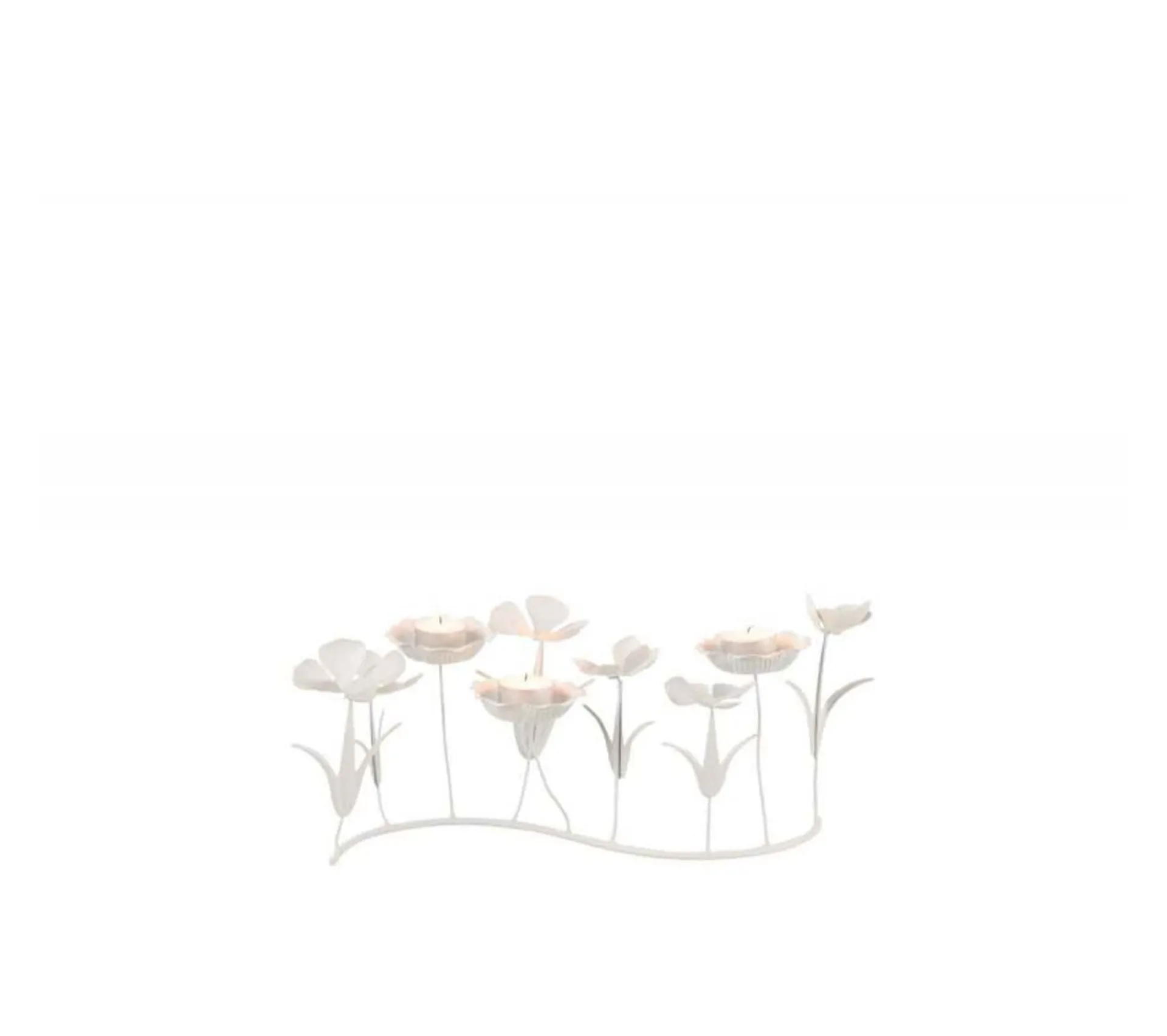 Best Sale * Photophore Design "Bougies Fleurs" 44Cm Blanc