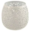 Outlet * Photophore Design En Metal "Perfore" 12Cm Blanc
