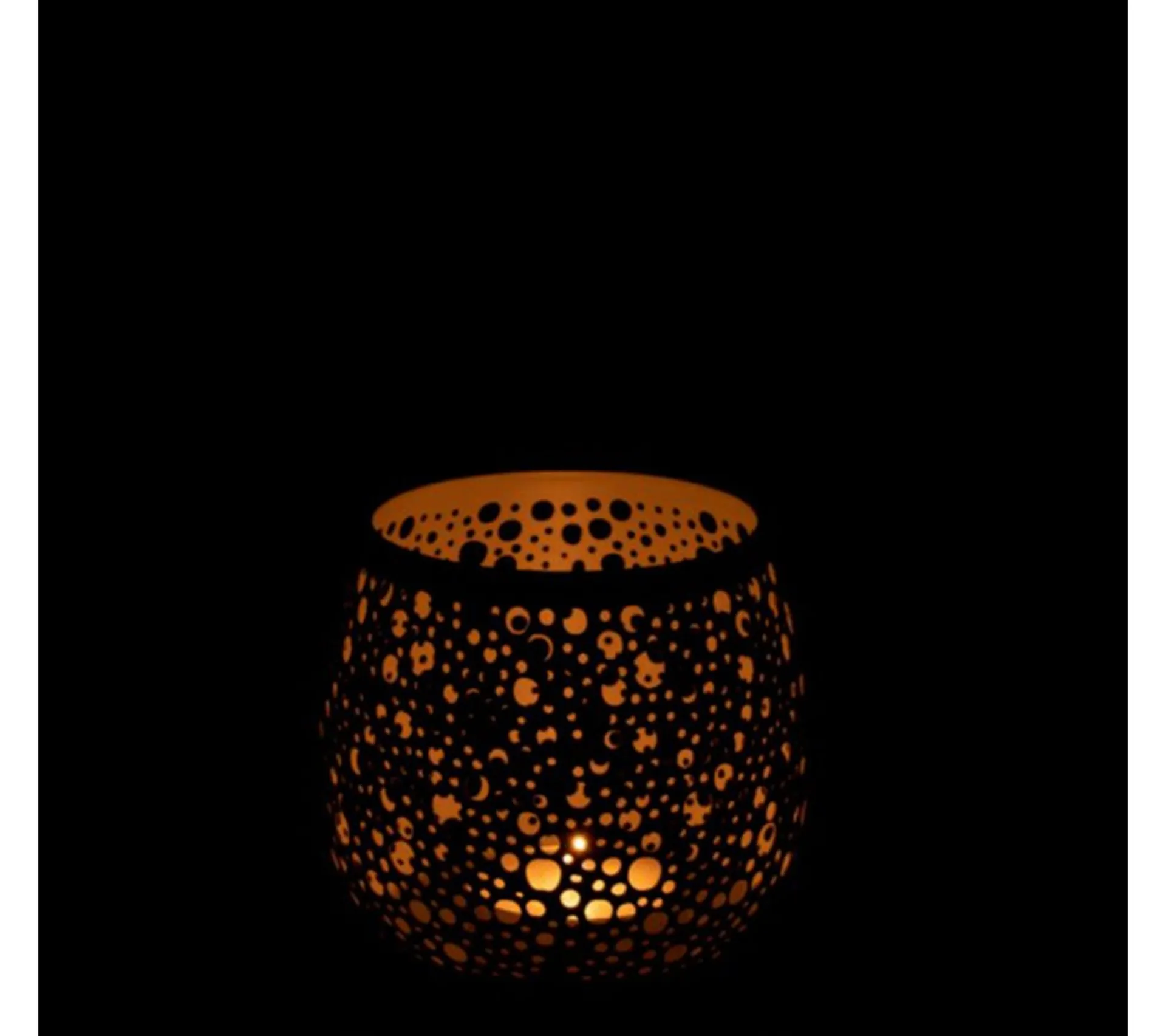 Outlet * Photophore Design En Metal "Perfore" 12Cm Blanc