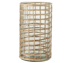 Best Sale * Photophore Design En Rotin "Lamina" 25Cm Naturel