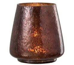Cheap * Photophore Design En Verre "Arrondi" 16Cm Marron