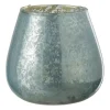 Hot * Photophore Design En Verre "Evi" 20Cm Bleu Clair