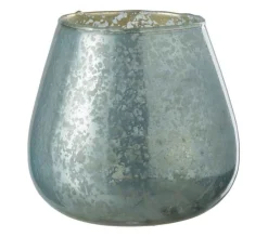 Hot * Photophore Design En Verre "Evi" 20Cm Bleu Clair