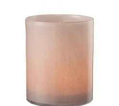 Flash Sale * Photophore Design En Verre "Jade" 18Cm Rose