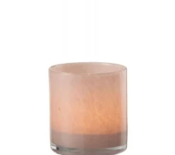 Flash Sale * Photophore Design En Verre "Jade" 12Cm Rose