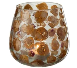 Hot * Photophore Design En Verre "Gerard" 15Cm Ambre