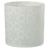 Hot * Photophore Design En Verre "Neige" 15Cm Blanc