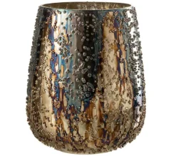 Hot * Photophore Design En Verre "Lise" 21Cm Marron