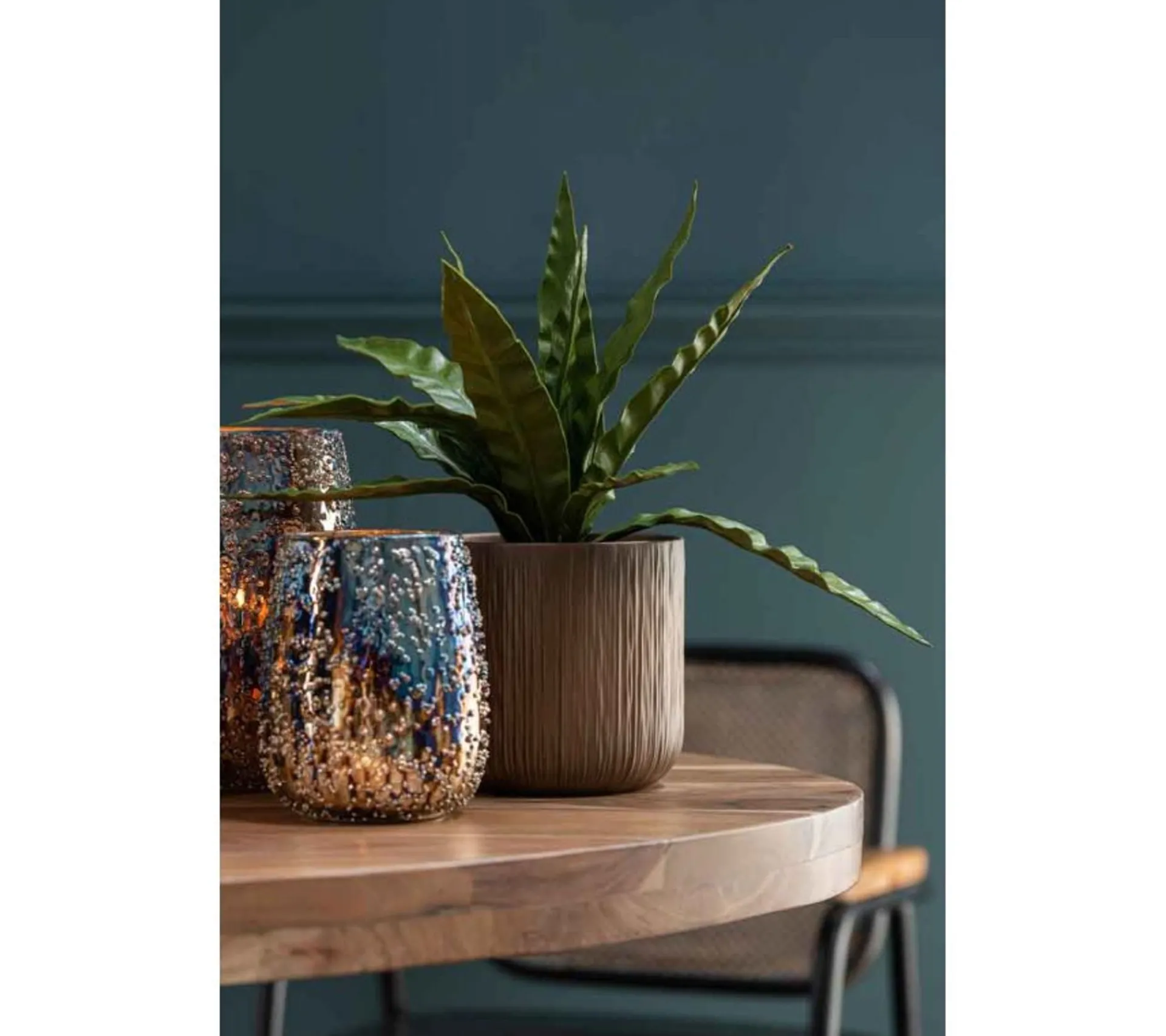 Hot * Photophore Design En Verre "Lise" 21Cm Marron
