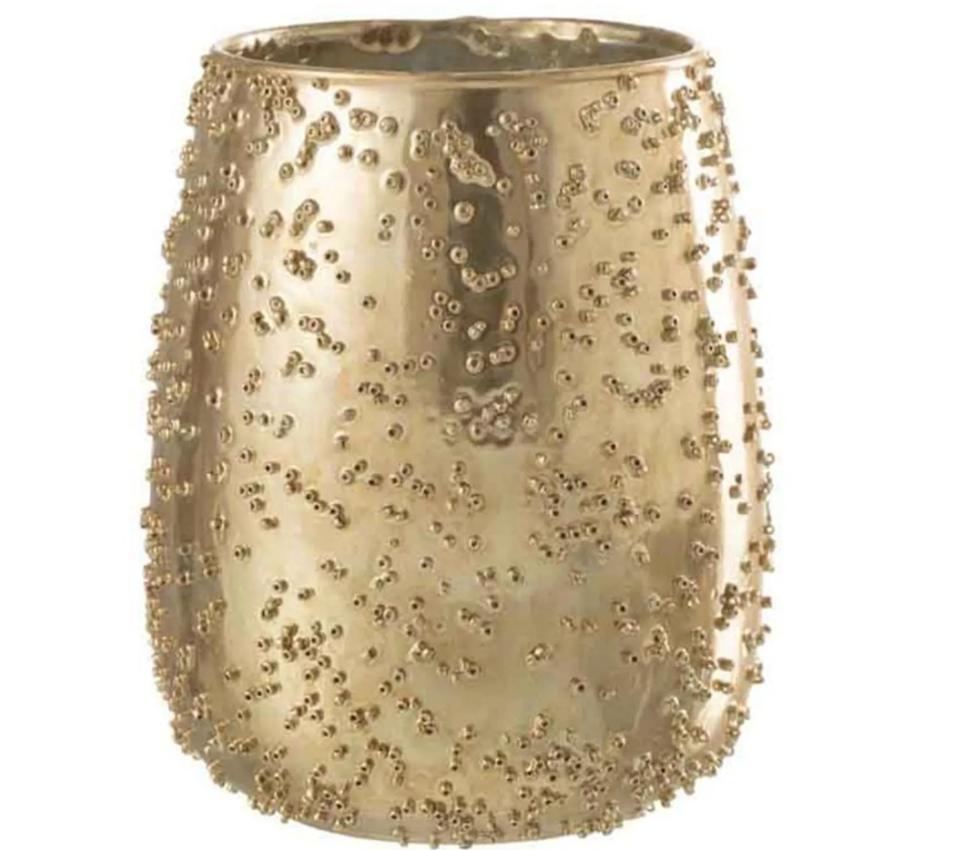 New * Photophore Design En Verre "Lise" 16Cm Or