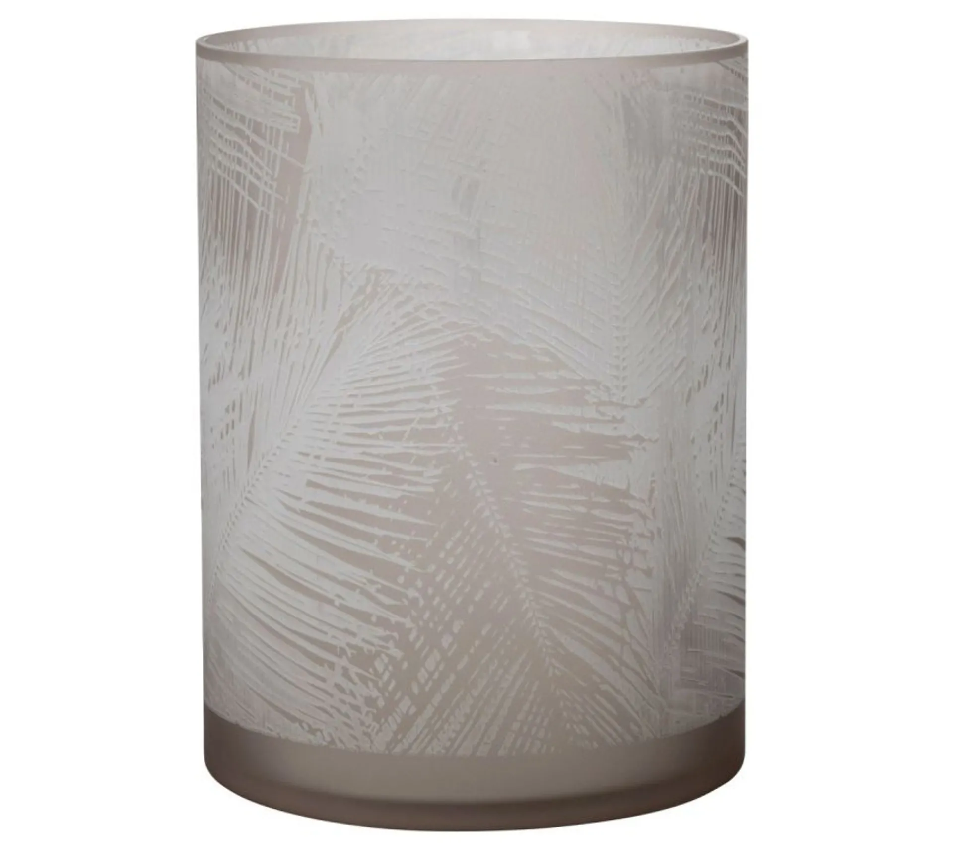 Online * Photophore Design En Verre "Feuilles" 24Cm Beige
