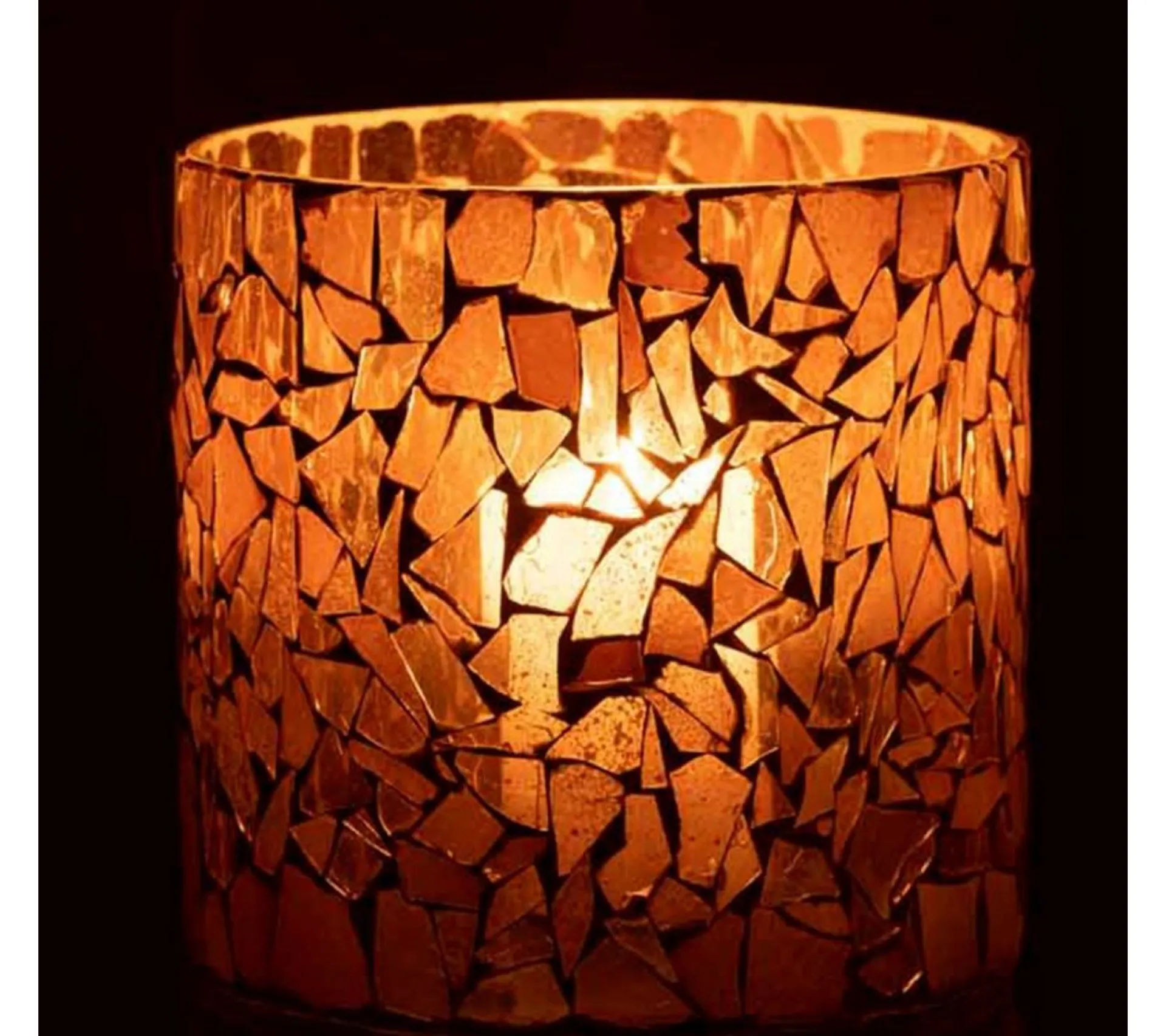 New * Photophore Design En Verre "Ido" 16Cm Rose
