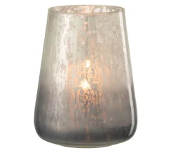 Discount * Photophore Design En Verre "Milky" 23Cm Gris