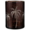 Outlet * Photophore Design "Feuilles Palmier" 24Cm Marron