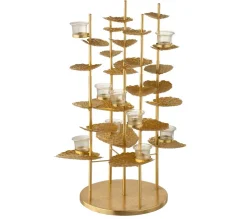 Cheap * Photophore Design "Fleur Aluminium" 64Cm Or