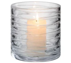 Cheap * Photophore Design "Lignes Verre" 12Cm Transparent