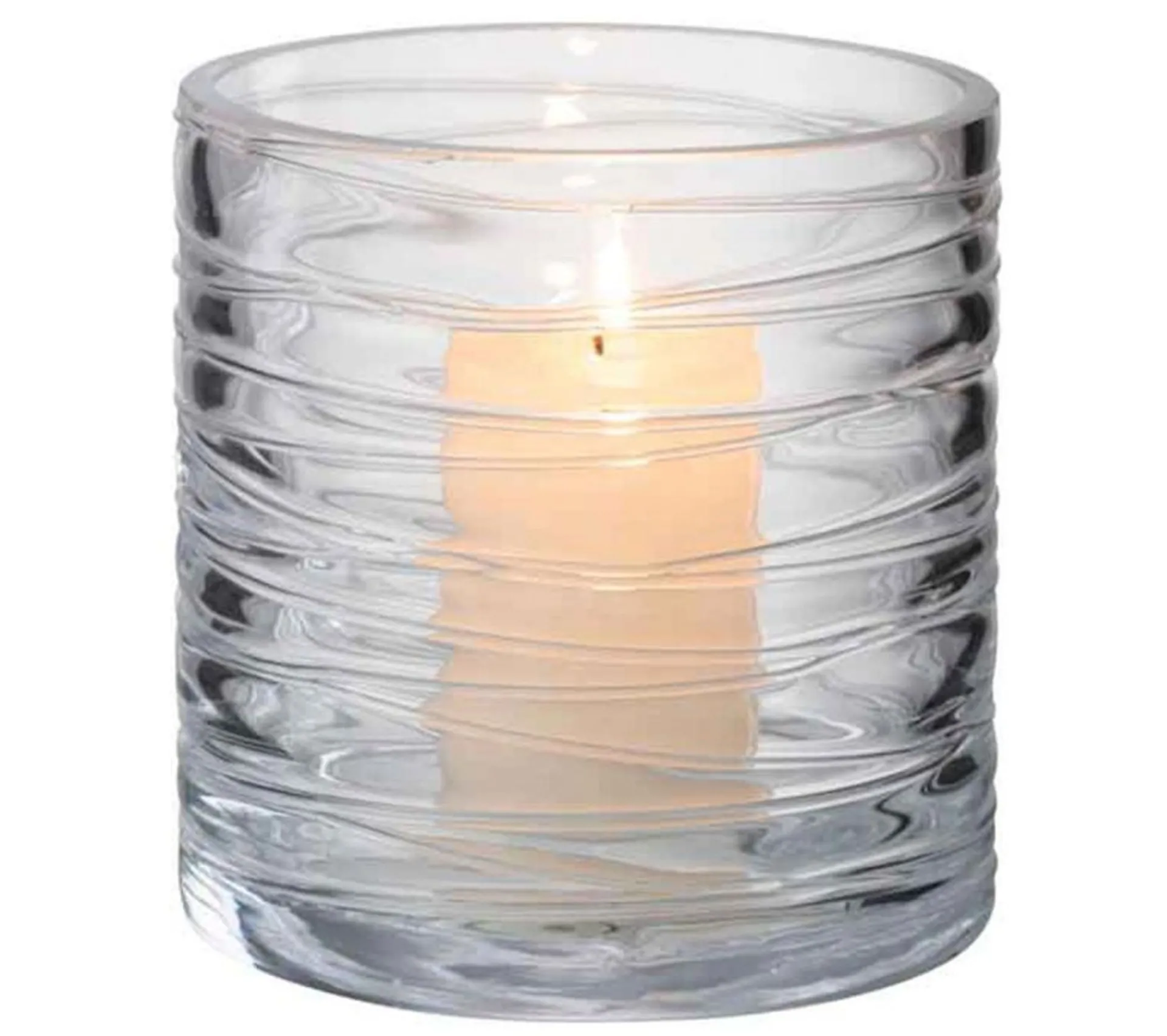Cheap * Photophore Design "Lignes Verre" 12Cm Transparent
