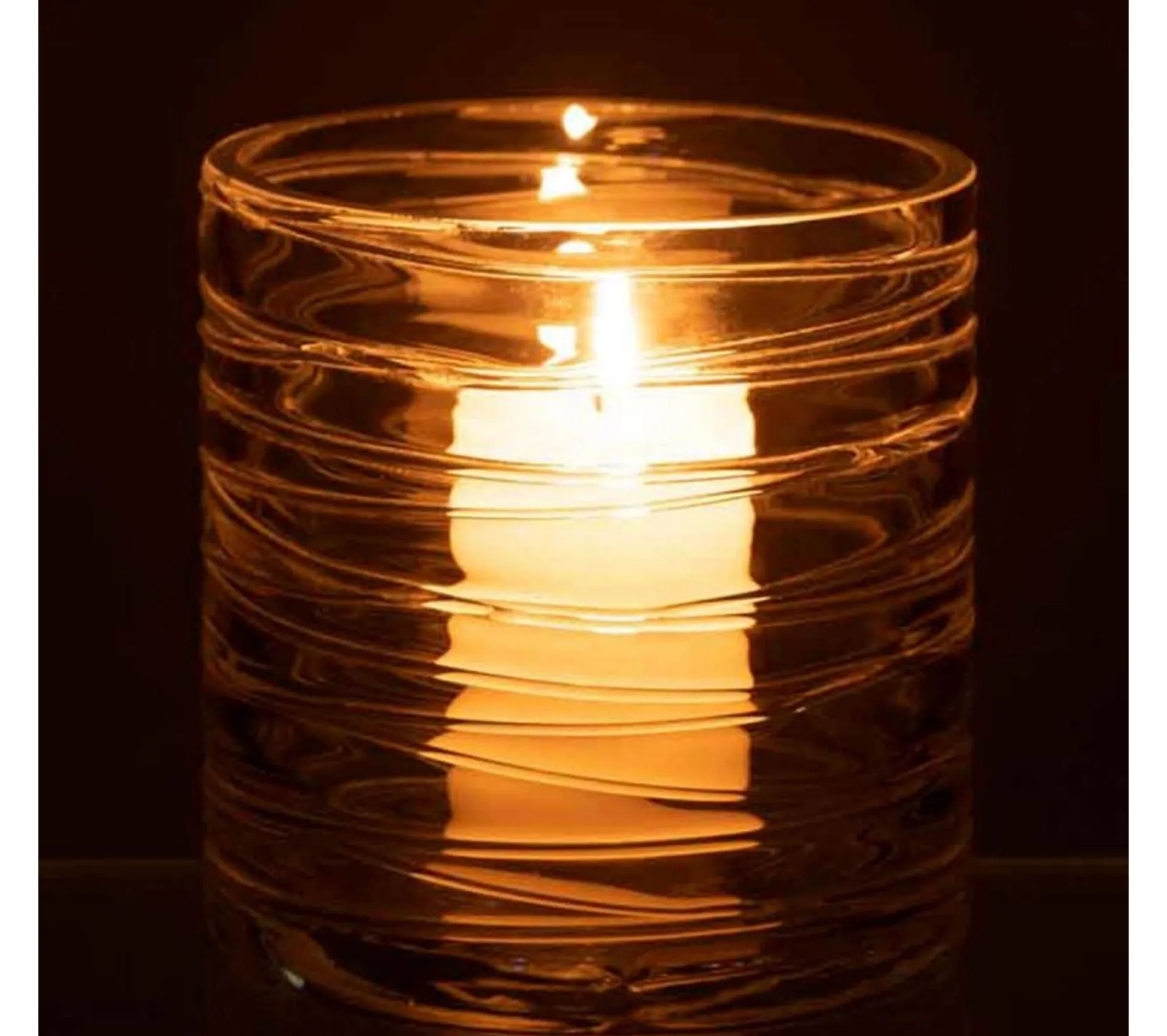Cheap * Photophore Design "Lignes Verre" 12Cm Transparent