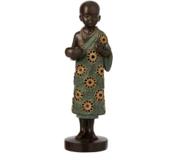 Hot * Photophore Design "Moine" 42Cm Vert Et Or