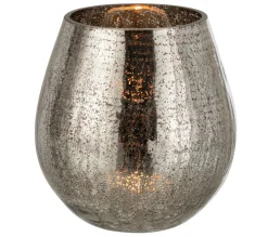 Best Sale * Photophore Design "Oeuf Craquele" 17Cm Gris