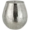 Hot * Photophore Design "Oeuf Craquele" 17Cm Argent