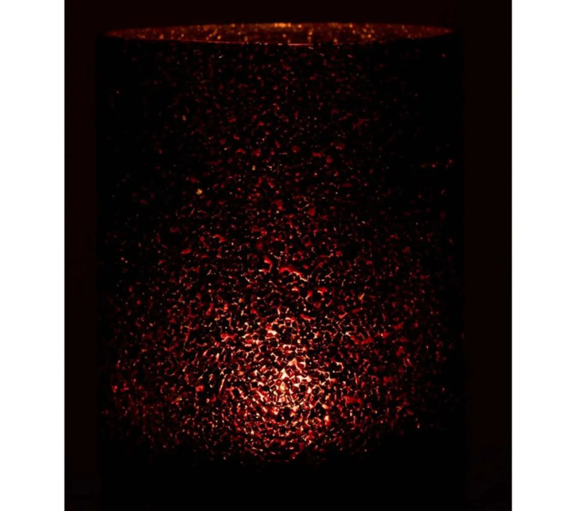 New * Photophore Design "Paillettes Déco" 21Cm Rouge