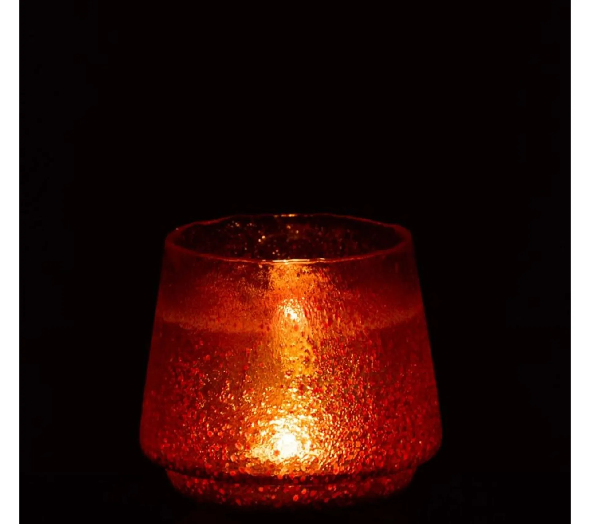Clearance * Photophore Design "Pois" 14Cm Orange Rouille