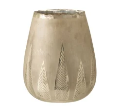 Best * Photophore Design Rond "Feuilles" 31Cm Argent