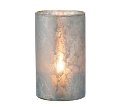 Best * Photophore Design Rond Verre "Glace" 26Cm Bleu