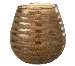 Cheap * Photophore Design "Safari Lignes" 18Cm Marron