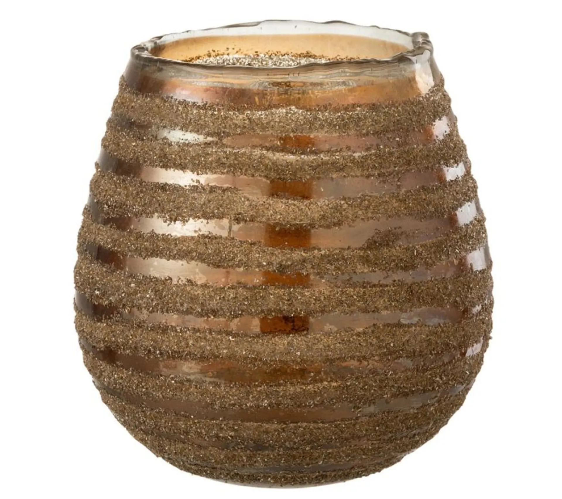 Cheap * Photophore Design "Safari Lignes" 18Cm Marron