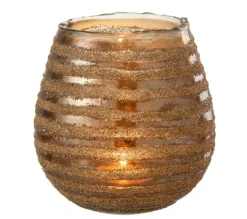 Cheap * Photophore Design "Safari Lignes" 18Cm Marron