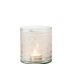 New * Photophore Design "Verre Motifs" 16Cm Transparent