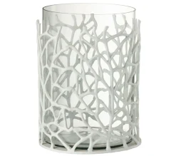 Best Sale * Photophore En Metal Design "Susura" 32Cm Blanc