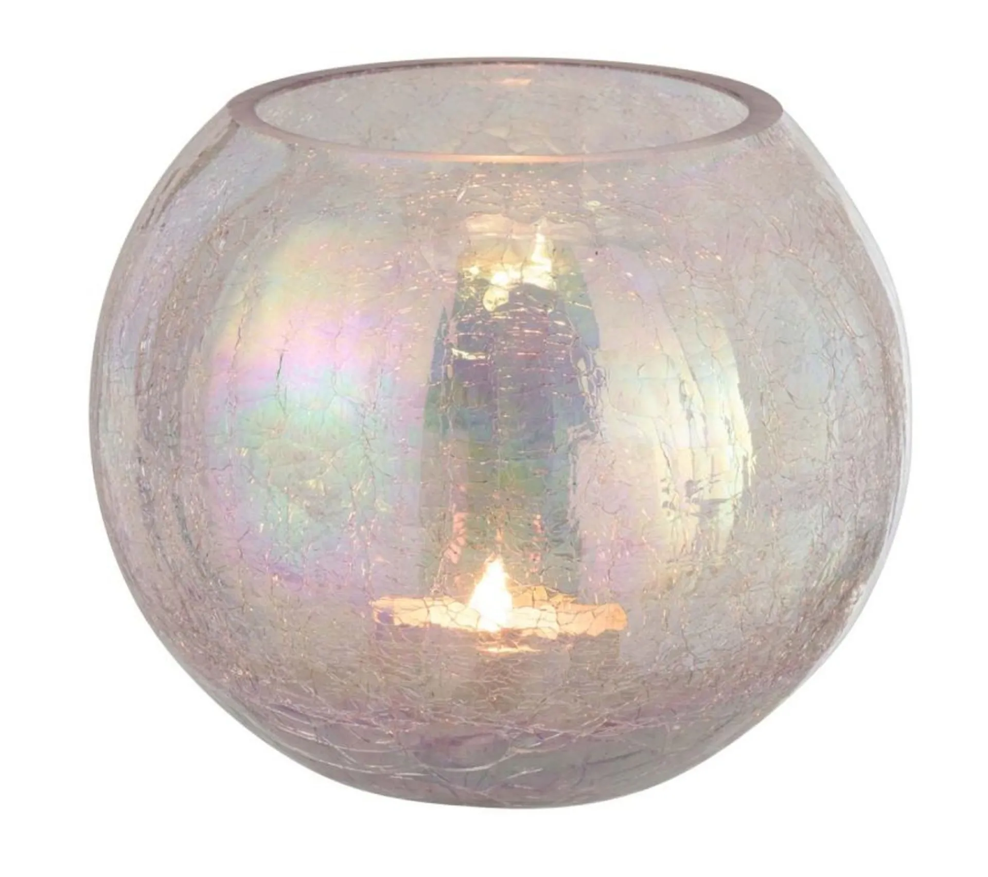 Cheap * Photophore En Verre "Boule Craquelee" 20Cm Mauve