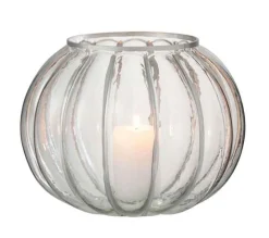 Best * Photophore En Verre "Boule" 23Cm Argent