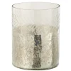 Hot * Photophore En Verre Déco "Craquele" 20Cm Argent