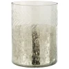 Best Sale * Photophore En Verre Déco "Craquele" 27Cm Argent