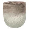 Best Sale * Photophore En Verre Design "Scavo" 15Cm Gris
