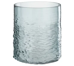 Clearance * Photophore En Verre Design "Sladia" 22Cm Bleu