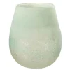 New * Photophore En Verre Design "Scavo" 22Cm Aqua