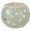 Clearance * Photophore En Verre Design "Miosai" 15Cm Gris