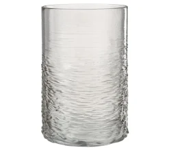 Sale * Photophore En Verre Design "Sladia" 30Cm Gris