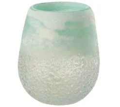 Outlet * Photophore En Verre Design "Scavo" 16Cm Aqua