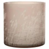 Outlet * Photophore En Verre Design "Herbe" 25Cm Beige