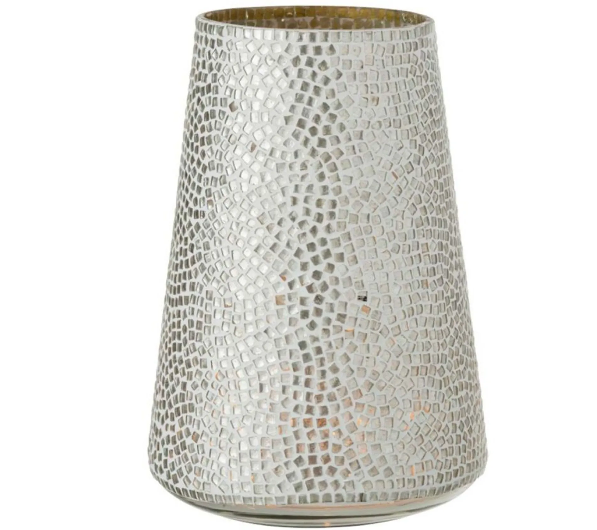 Cheap * Photophore En Verre "Mosaiques Déco" 30Cm Argent