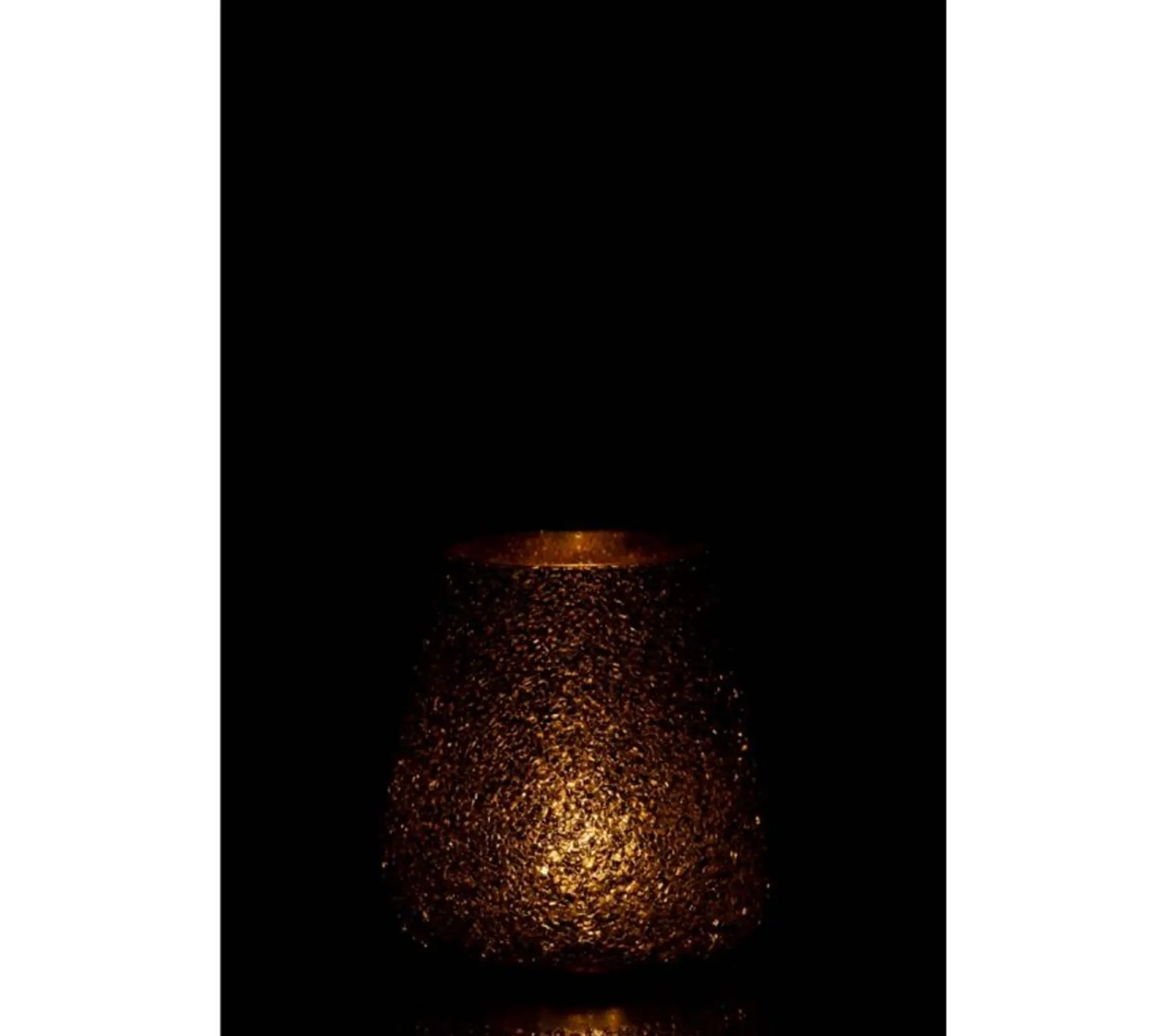 New * Photophore En Verre "Paillettes" 16Cm Vert