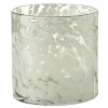 Flash Sale * Photophore En Verre "Tache" 18Cm Gris Et Blanc
