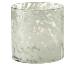 Flash Sale * Photophore En Verre "Tache" 18Cm Gris Et Blanc