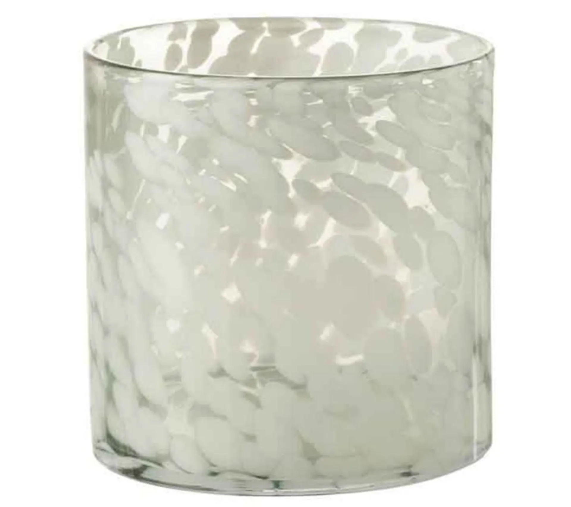 Flash Sale * Photophore En Verre "Tache" 18Cm Gris Et Blanc